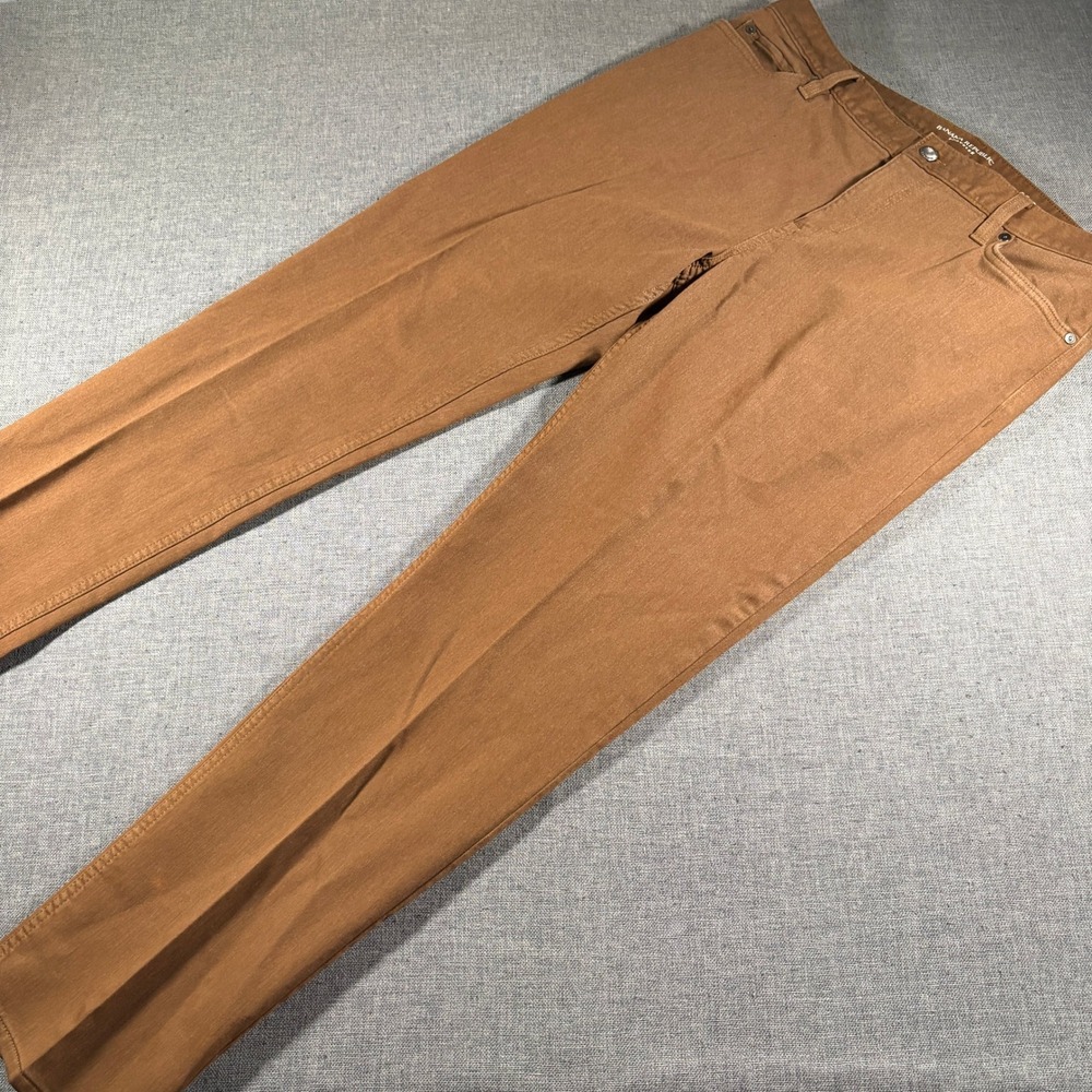 Banana Republic Traveler Pants Mens 35x32 Brown Slim Fit Cotton Stretch Chinos